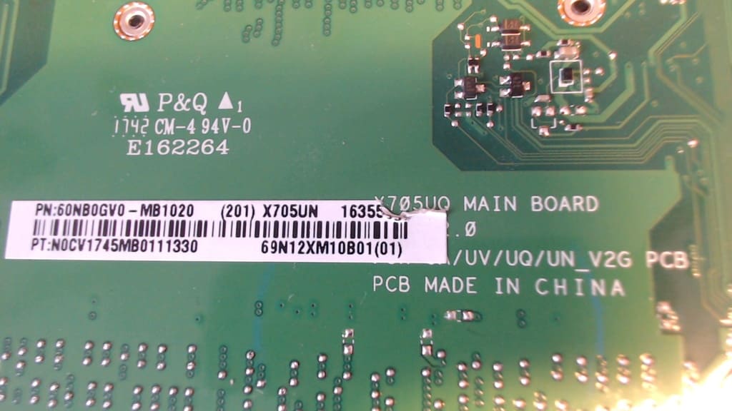 N705UN наклейка на плате